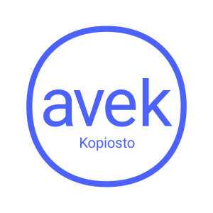 AVEKin logo, jossa sana AVEK ja alla Kopiosto